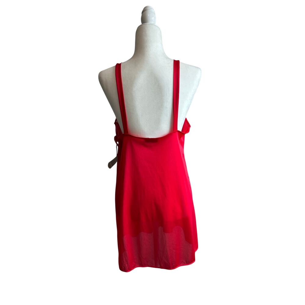 Vintage Deadstock Vassarette Nightie Mini Dress Slip Red M - Picture 6 of 12